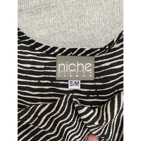 Niche Nilgun Derman Sz S/M Galaxy Stripe Around Neck Lagenlook Dress Boho Resort - Picture 8 of 10